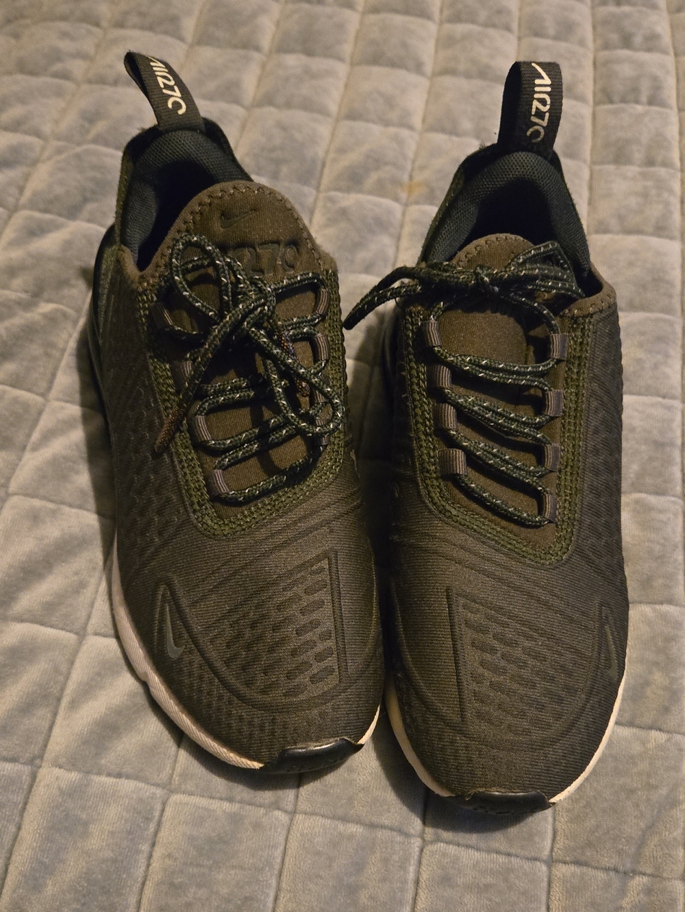 Nike Kids Olive Green and Black Athletic Sneakers